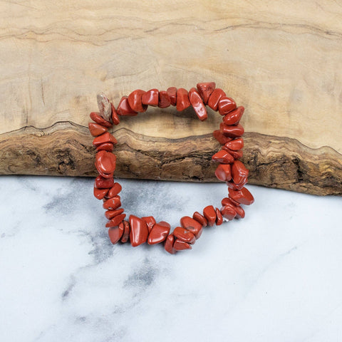 Röd Jasper Chip armband