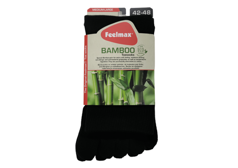 Feelmax - Bambu tå strumpor, svarta