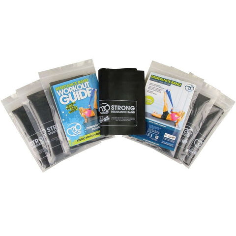 Motståndsband, Starkt, 150 x 15 cm, 10 st & Guide