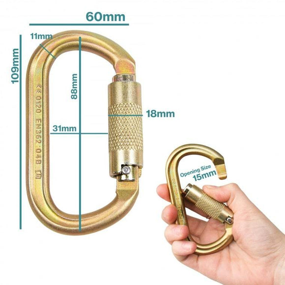 ISC KL321 Twist-Locking Offset Oval Karbinhake
