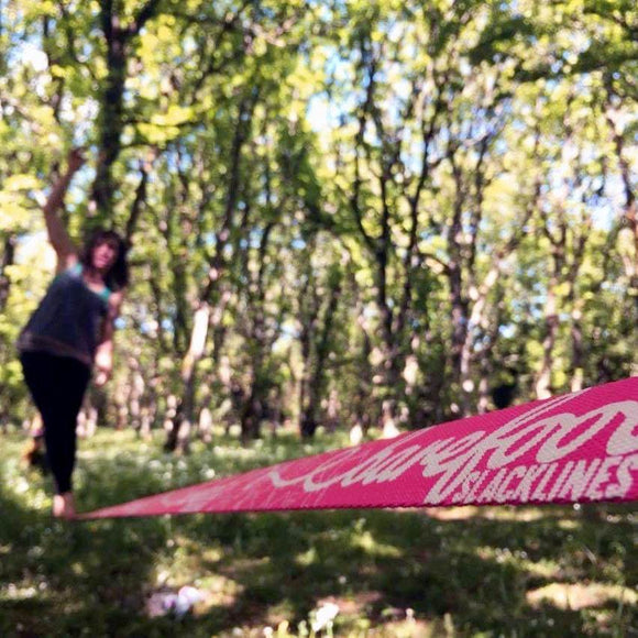 15 m Slackline med träningslina och häfte