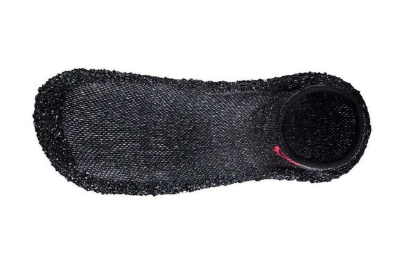 Barfota sock skor, spräcklig svart