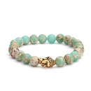 Mala armband, pastellfärgad serpentin, buddha