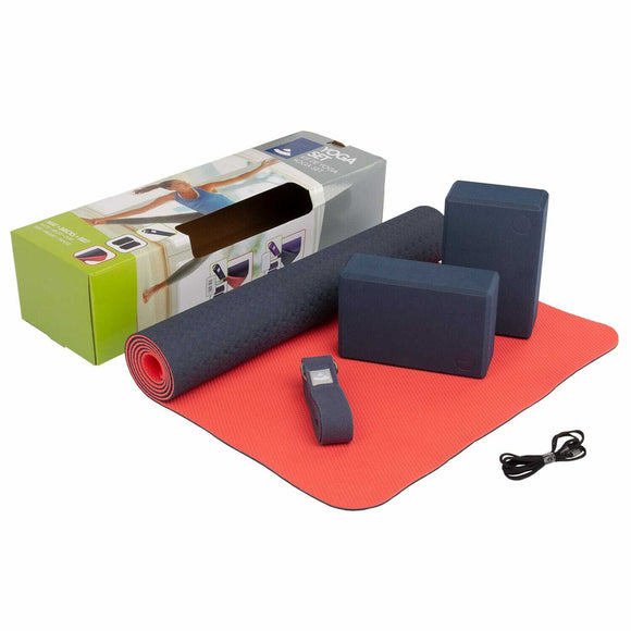 Yogaset Flow, inkl. yogamatta med tegel och rem