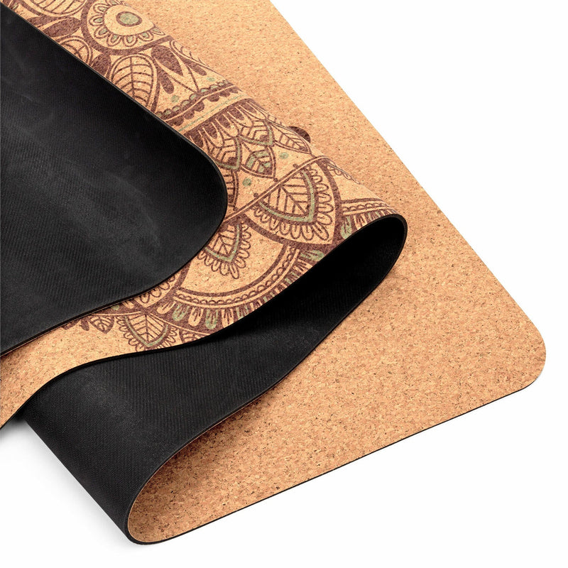 Yogamatta Kork, MANDALA tvåfärgad, 4 mm