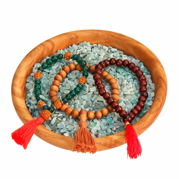 Mala armband - Sandelträ med brun tofs