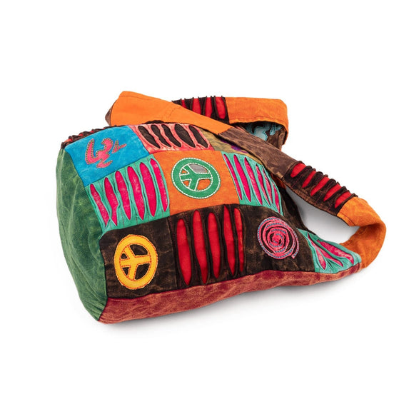 Om Shanti Bag - Patchwork Hippie Bag, flerfärgad