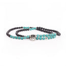 Mala Long Armband - Turkos och svart agat, storlek M