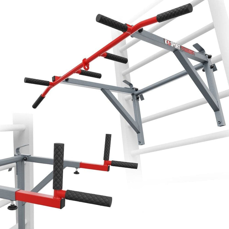 Chin-up/triceps dip/bukställ för gymnastikstegar