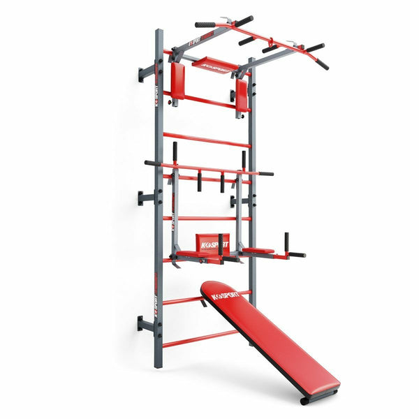 Gymnastikstege med Dip Station/Pull-Up Bar och bänk