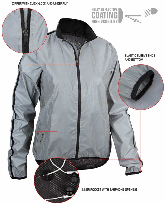 Avento - Reflex löparjacka för dam