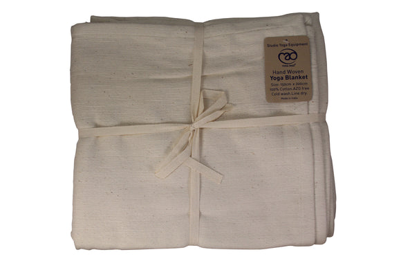 Handvävd yogafilt i bomull