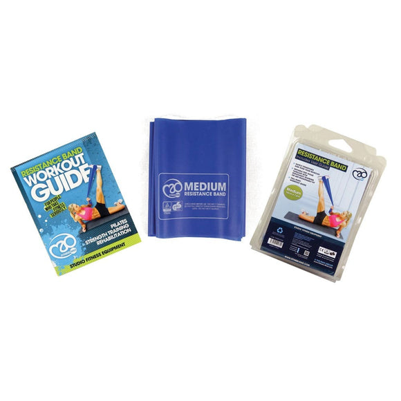 Motståndsband, medium, 150 x 15 cm & guide