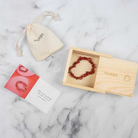 Röd Jasper Chip armband