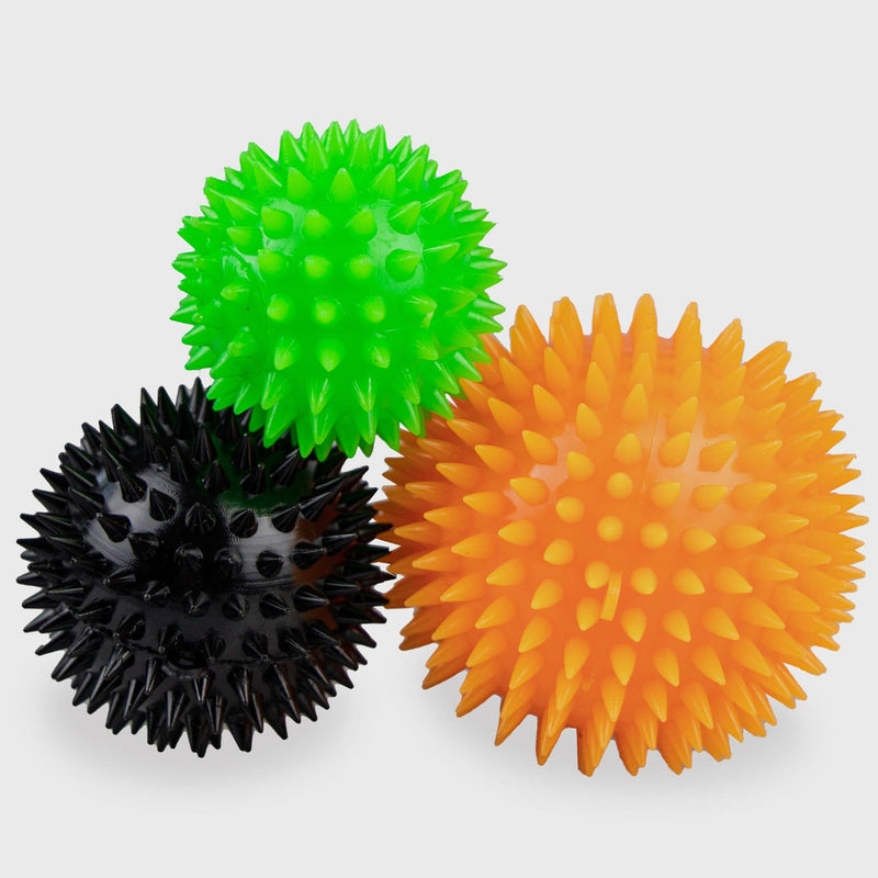 Set med 3 spetsiga massagebollar