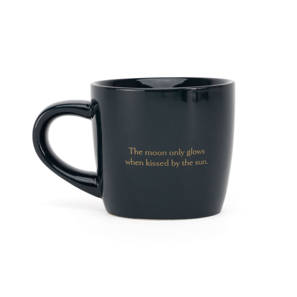 Keramisk mugg, sol och måne