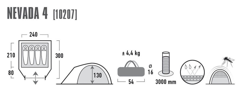 Nevada Dome tält för 3-4 personer