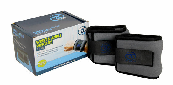 Neopren handled/ankel vikter 2 x 1 kg, grå