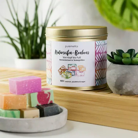 6 mini tvål, testbox