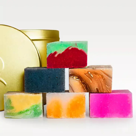 6 mini tvål, testbox