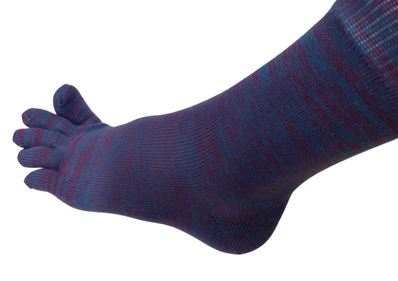 Feelmax - Bambu tå strumpor, fläckig blå