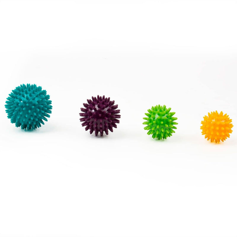 Set med 4 spetsiga massagebollar