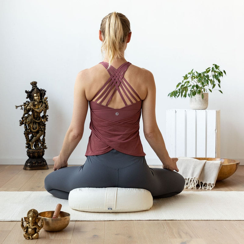 Meditationskudde Yogi Moon ECO, fylld med boveteskal
