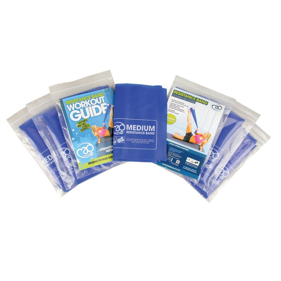 Motståndsband, Medium, 150 x 15 cm, 10 st & Guide