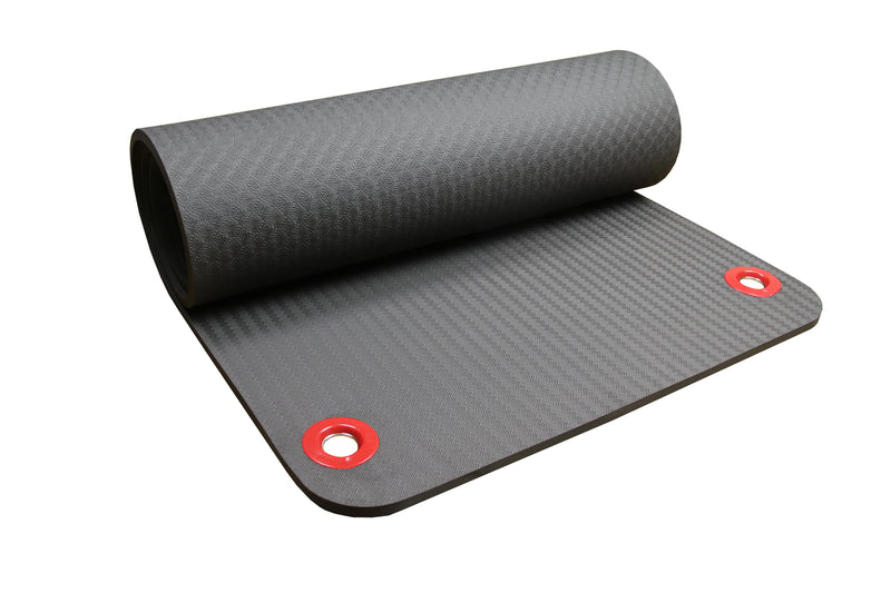 Pilatesmatta, 10 mm med öljetter