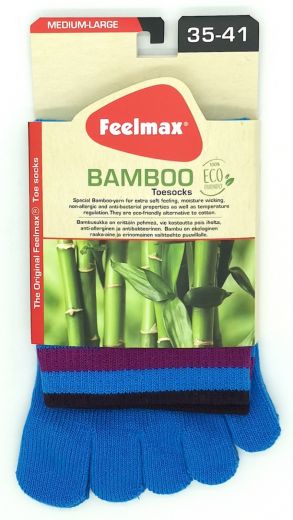 Feelmax - Bambu tå strumpor, randiga
